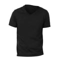 Schwarz - Side - Canvas Herren T-Shirt mit V-Ausschnitt, kurzärmlig