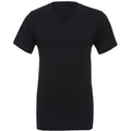 Schwarz - Front - Canvas Herren T-Shirt mit V-Ausschnitt, kurzärmlig