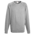 Hellgrau - Front - Fruit Of The Loom Herren Raglan-Sweatshirt, Rundhalsausschnitt