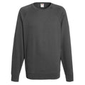 Helles Anthrazit - Front - Fruit Of The Loom Herren Raglan-Sweatshirt, Rundhalsausschnitt