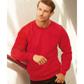 Rot - Back - Fruit Of The Loom Herren Raglan-Sweatshirt, Rundhalsausschnitt