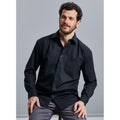 Schwarz - Side - Russell Herren Hemd - Business-Hemd, langärmlig
