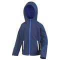 Dunkelblau-Royal - Front - Result Core Kinder Junior Softshell-Jacke mit Kapuze