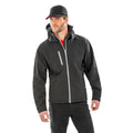 Schwarz-Grau - Back - Result Core Herren Softshell Jacke Lite mit Kapuze