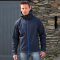 Dunkelblau-Royal - Back - Result Core Herren Softshell Jacke Lite mit Kapuze