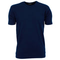 Marineblau - Front - Tee Jays Herren Interlock T-Shirt, Rundhalsausschnitt, Kurzarm