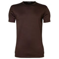 Schokolade - Front - Tee Jays Herren Interlock T-Shirt, Rundhalsausschnitt, Kurzarm