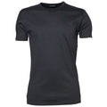 Dunkelgrau - Front - Tee Jays Herren Interlock T-Shirt, Rundhalsausschnitt, Kurzarm