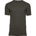 Dunkles Olivgrün - Front - Tee Jays Herren Interlock T-Shirt, Rundhalsausschnitt, Kurzarm
