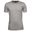 Steingrau - Front - Tee Jays Herren Interlock T-Shirt, Rundhalsausschnitt, Kurzarm