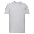 Grau meliert - Front - Fruit Of The Loom Herren Super Premium Kurzarm T-Shirt