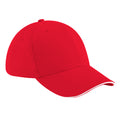 Klassik Rot-Weiß - Front - Beechfield Unisex Athleisure Baseball Kappe Baumwolle