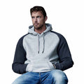 Marineblau Meliert - Back - Tee Jay Herren 2 Ton Kapuzenpullover