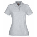 Grau - Front - Fruit Of The Loom Damen 65-35 Poloshirt, Kurzarm