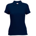 Dunkles Marineblau - Front - Fruit Of The Loom Damen 65-35 Poloshirt, Kurzarm