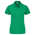 Meliert Grün - Front - Fruit Of The Loom Damen 65-35 Poloshirt, Kurzarm