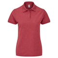 Meliert Rot - Front - Fruit Of The Loom Damen 65-35 Poloshirt, Kurzarm