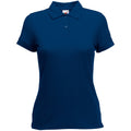 Marineblau - Front - Fruit Of The Loom Damen 65-35 Poloshirt, Kurzarm