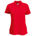 Rot - Front - Fruit Of The Loom Damen 65-35 Poloshirt, Kurzarm