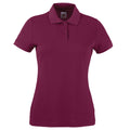 Burgunder - Front - Fruit Of The Loom Damen 65-35 Poloshirt, Kurzarm