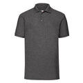 Dunkelgrau meliert - Front - Fruit Of The Loom 65-35 Herren Piqué Polo-Shirt, Kurzarm