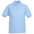 Himmelblau - Front - Fruit of the Loom - Poloshirt für Kinder kurzärmlig