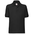 Schwarz - Front - Fruit of the Loom - Poloshirt für Kinder kurzärmlig