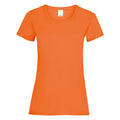 Hellorange - Side - Damen Value Fitted Kurzarm Freizeit T-Shirt