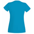 Cyan - Back - Damen Value Fitted Kurzarm Freizeit T-Shirt