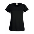 Schwarz - Front - Damen Value Fitted Kurzarm Freizeit T-Shirt