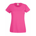 Dunkles Pink - Front - Damen Value Fitted Kurzarm Freizeit T-Shirt