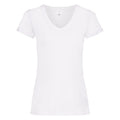 Schnee - Front - Damen Value Fitted V-Ausschnitt Kurzarm T-Shirt