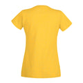 Gold - Back - Damen Value Fitted V-Ausschnitt Kurzarm T-Shirt