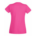 Dunkles Pink - Back - Damen Value Fitted V-Ausschnitt Kurzarm T-Shirt