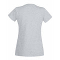 Grau meliert - Back - Damen Value Fitted V-Ausschnitt Kurzarm T-Shirt