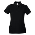 Schwarz - Front - Fruit of the Loom - Poloshirt für Damen kurzärmlig