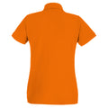 Kräftiges Orange - Back - Fruit of the Loom - Poloshirt für Damen kurzärmlig