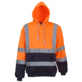 Hi Vis Orange-Admiral Blau - Side - Yoko Herren Hi Vis Reflektor Kapuzenpullover