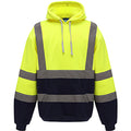 Hi Vis Gelb-Admiral Blau - Front - Yoko Herren Hi Vis Reflektor Kapuzenpullover