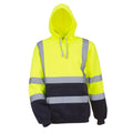 Hi Vis Gelb-Admiral Blau - Side - Yoko Herren Hi Vis Reflektor Kapuzenpullover