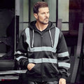 Schwarz - Back - Yoko Herren Hi Vis Reflektor Kapuzenpullover