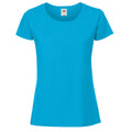 Azure Blau - Front - Fruit Of The Loom Damen Premium T-Shirt