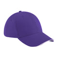 Violett-Weiß - Front - Beechfield Unisex Athleisure Baseball Kappe Baumwolle (2 Stück-Packung)