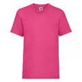 Fuchsia - Front - Fruit of the Loom Kinder T-Shirt, kurzärmlig (2 Stück-Packung)