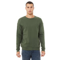 Militärgrün - Front - Bella + Canvas - Fllece mit überschnittenen Schultern für Herren-Damen Unisex