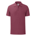 Heide Burgund - Front - Fruit of the Loom - "Iconic" Poloshirt für Herren