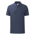 Marineblau Meliert - Front - Fruit of the Loom - "Iconic" Poloshirt für Herren