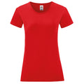 Rot - Front - Fruit of the Loom - "Iconic 150" T-Shirt für Damen