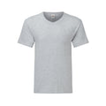 Grau meliert - Front - Fruit of the Loom - "Iconic 150" T-Shirt V-Ausschnitt für Herren