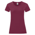 Burgunder - Front - Fruit of the Loom - "Iconic" T-Shirt für Damen